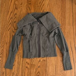 Lululemon Full-Zip Cowl Neck Gray Jacket Hunter Grey